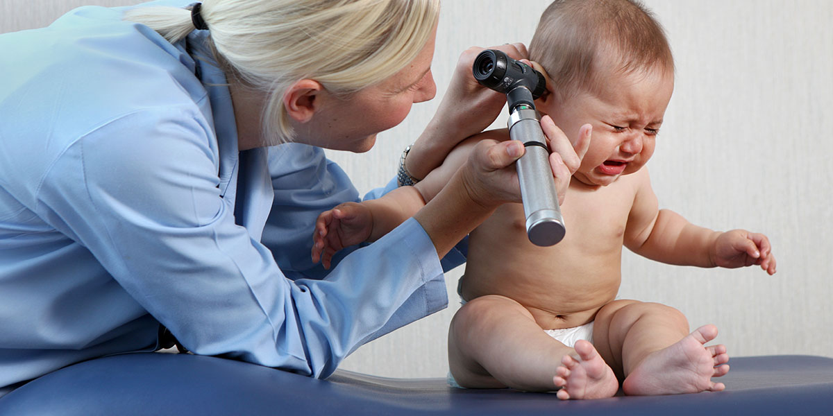 An infant with Ear infections