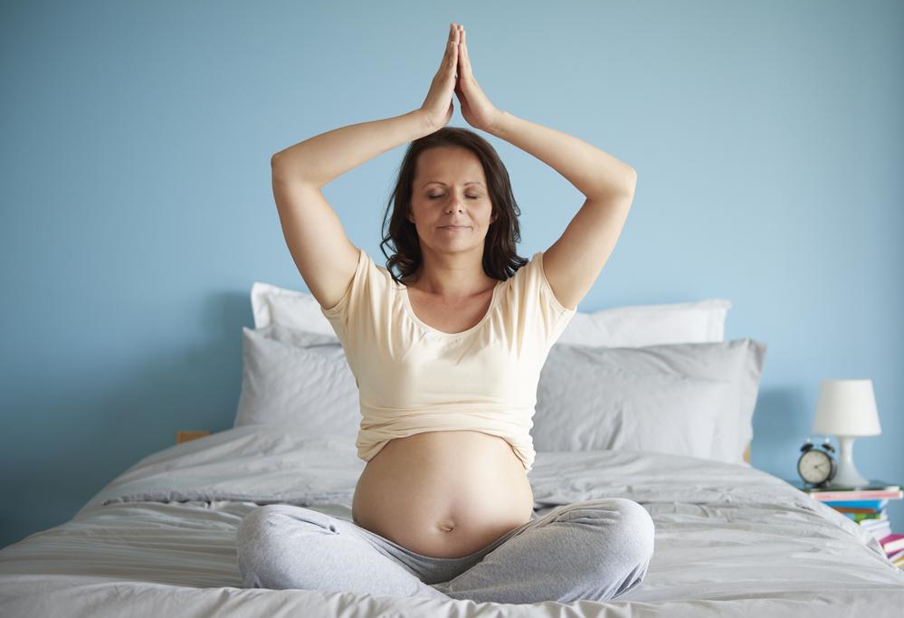 Pregnant Women Relieving Stress