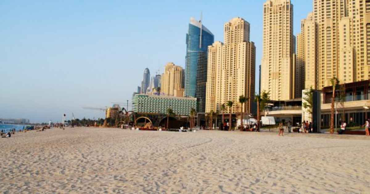 Marina Beach in Dubai for tourists and locals